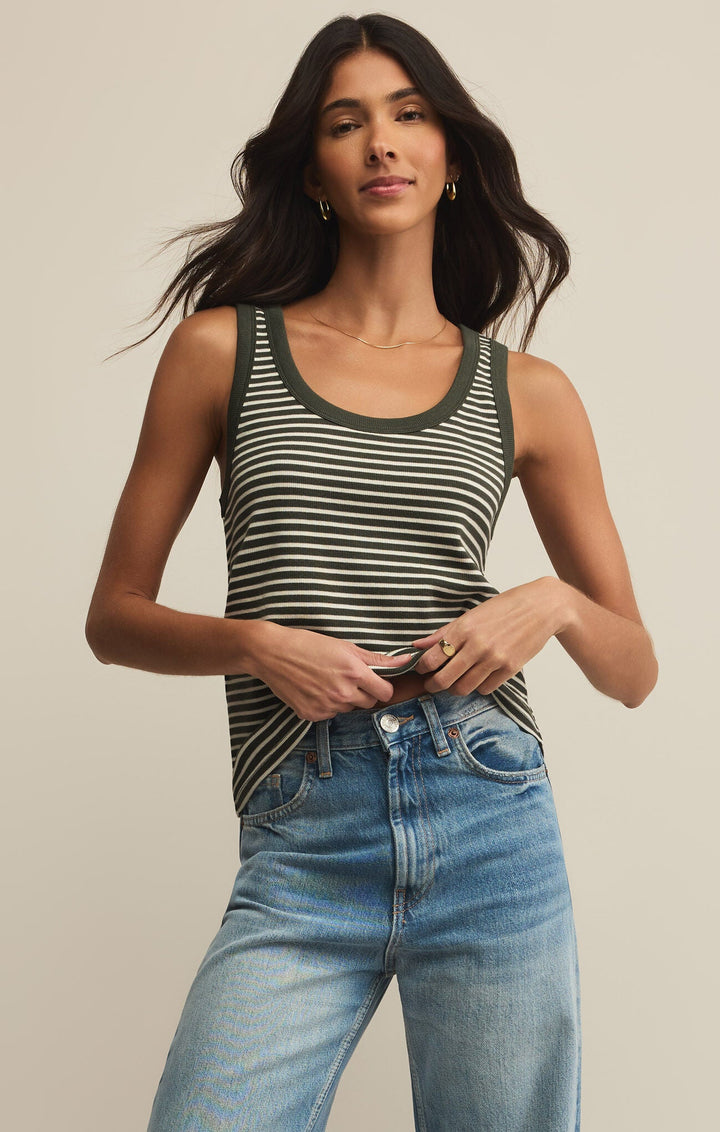 Elin Stripe Rib Tank - Hello Beautiful Boutique