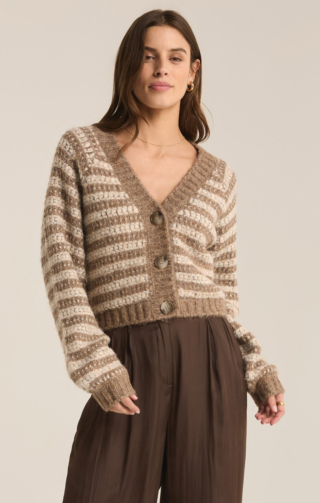 Este Metallic Stripe Cardigan - Hello Beautiful Boutique
