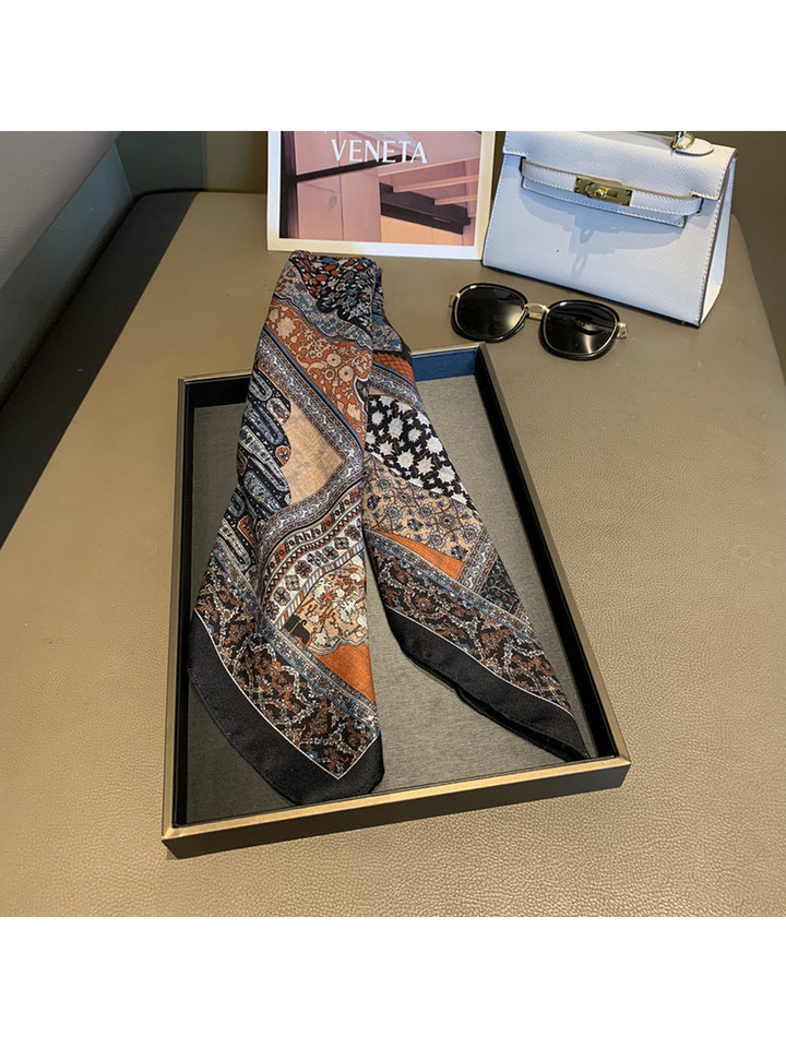 Multicolor Tapestry Print Square Scarf