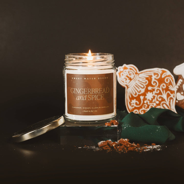 Gingerbread and Spice 9 oz Soy Candle - Christmas Decor - Hello Beautiful Boutique