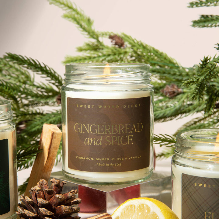 Gingerbread and Spice 9 oz Soy Candle - Christmas Decor - Hello Beautiful Boutique