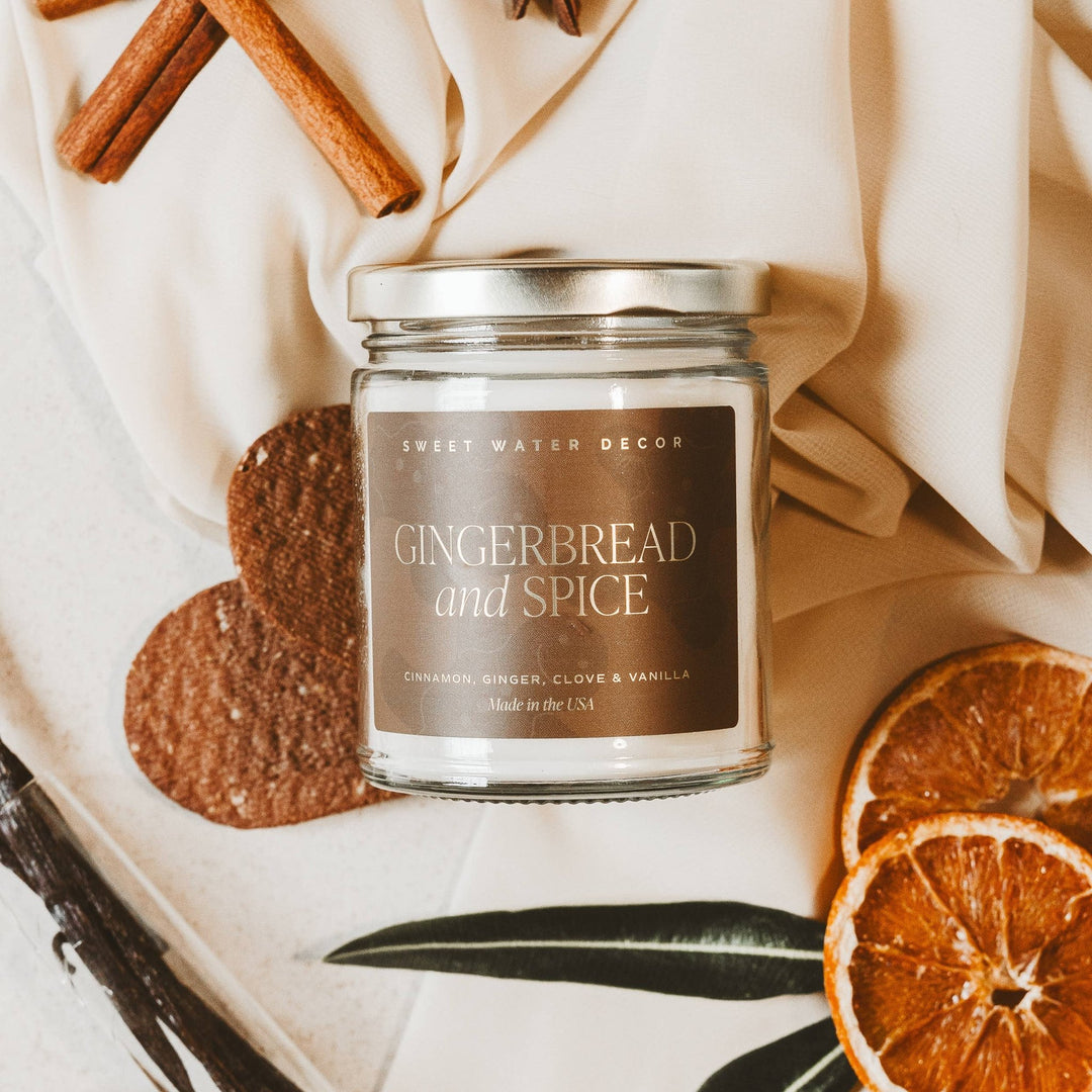 Gingerbread and Spice 9 oz Soy Candle - Christmas Decor - Hello Beautiful Boutique