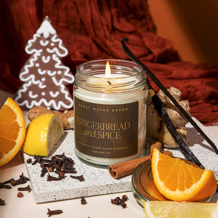 Gingerbread and Spice 9 oz Soy Candle - Christmas Decor - Hello Beautiful Boutique