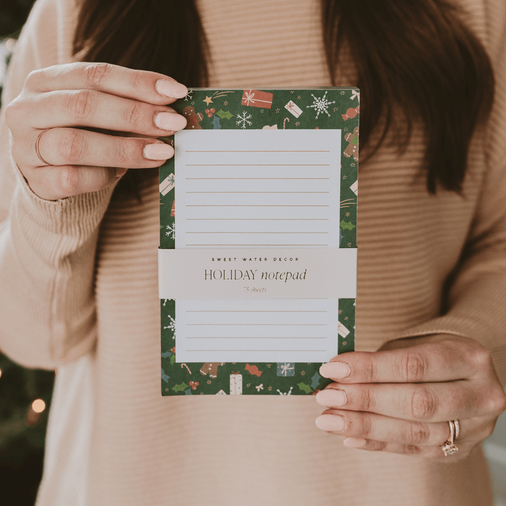 Gingerbread Pattern Notepad - Christmas Stationery - Hello Beautiful Boutique