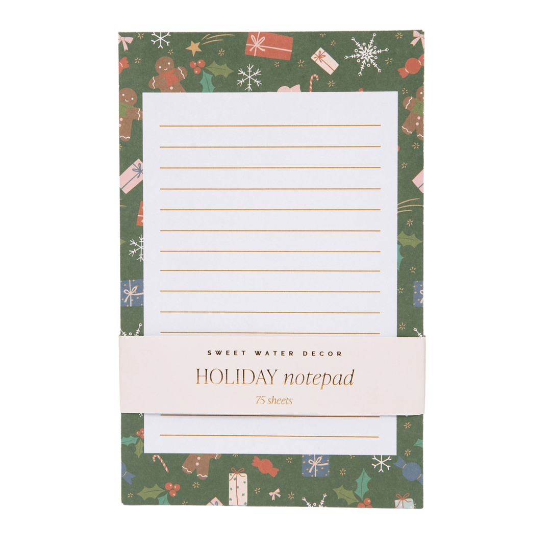 Gingerbread Pattern Notepad - Christmas Stationery - Hello Beautiful Boutique