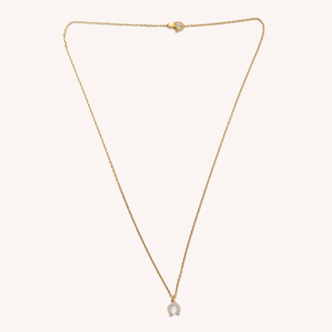 Gold Lucky Horseshoe Necklace - Hello Beautiful Boutique