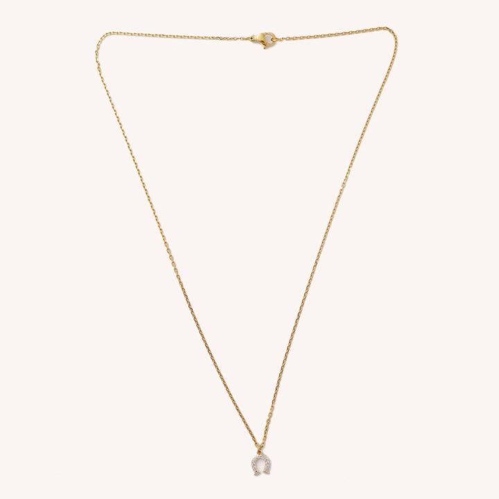 Gold Lucky Horseshoe Necklace - Hello Beautiful Boutique