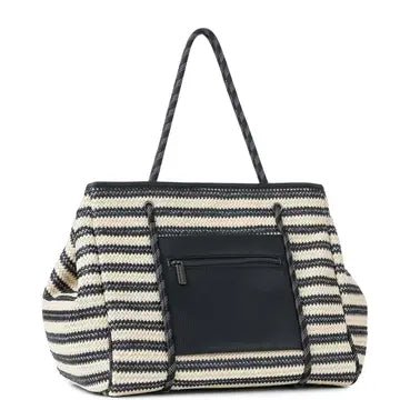 Greyson Striped Raffia Tote - Hello Beautiful Boutique