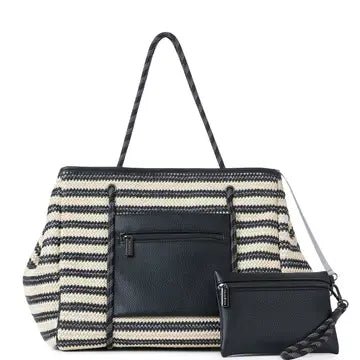 Greyson Striped Raffia Tote - Hello Beautiful Boutique