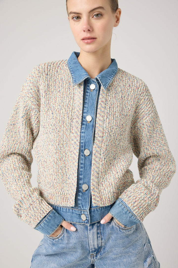 Happy Place Sweater Trucker Jacket - Hello Beautiful Boutique