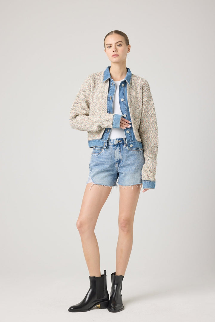 Happy Place Sweater Trucker Jacket - Hello Beautiful Boutique