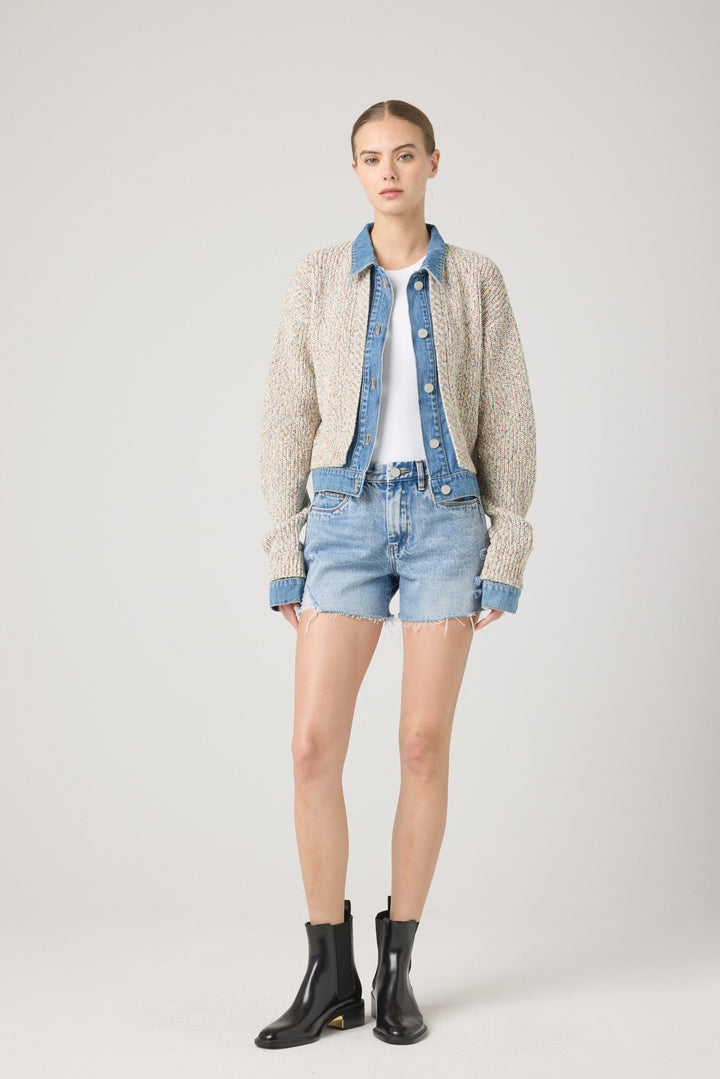 Happy Place Sweater Trucker Jacket - Hello Beautiful Boutique