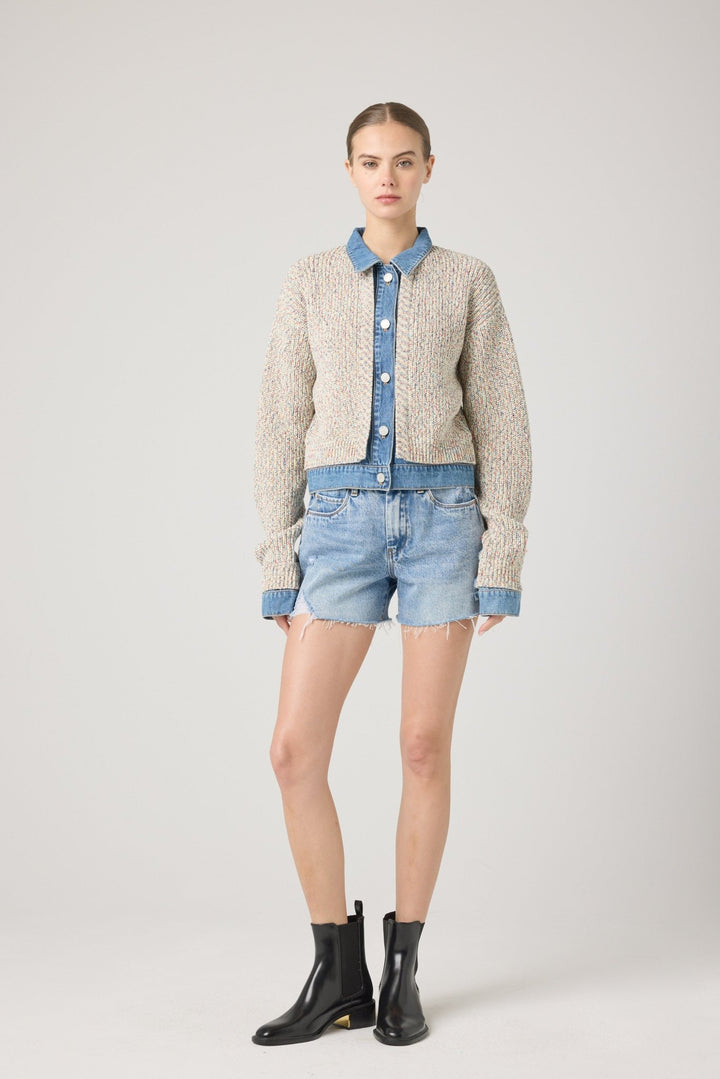 Happy Place Sweater Trucker Jacket - Hello Beautiful Boutique