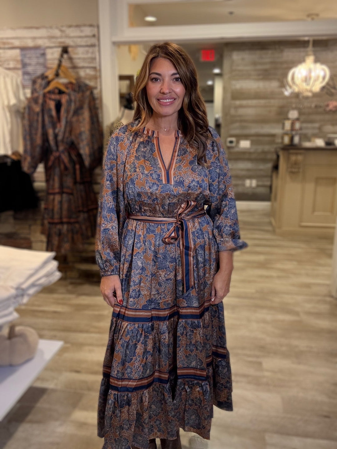 Harvest Blooms Midi Floral Dress - Hello Beautiful Boutique