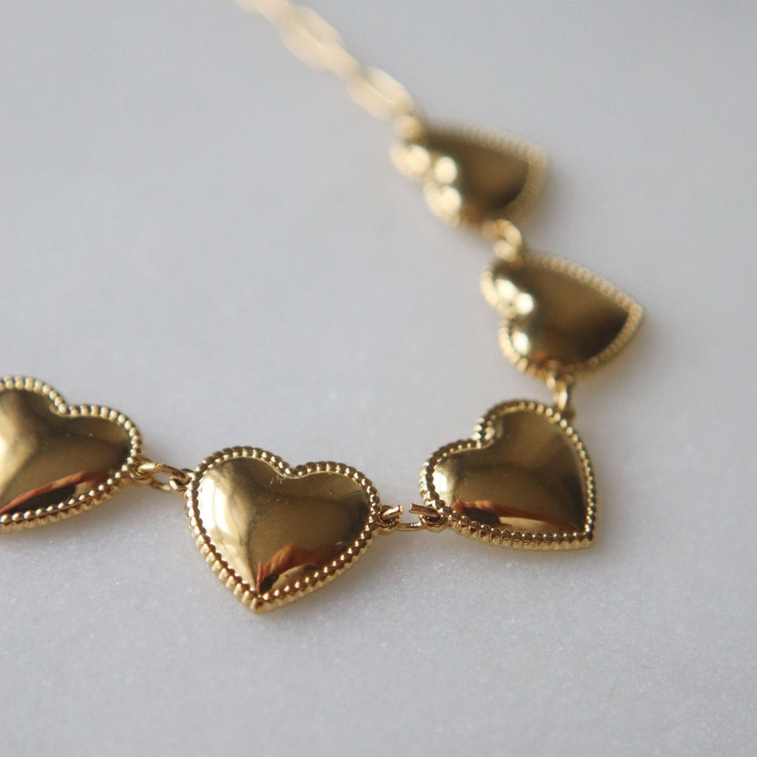 Hearts of Gold Necklace - Hello Beautiful Boutique