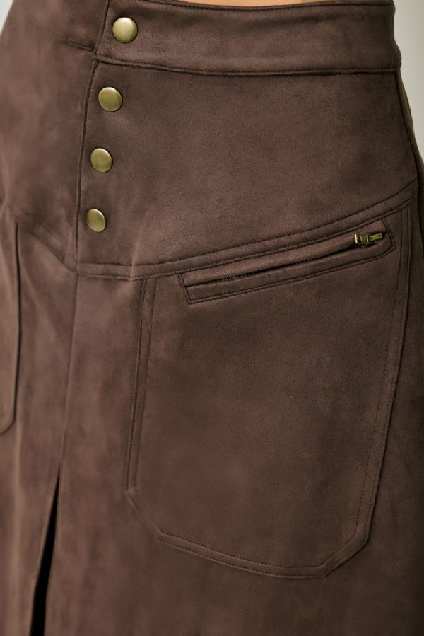 Suede A-Line Skirt