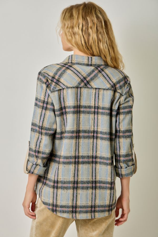 Plush Plaid Shirt Jacket