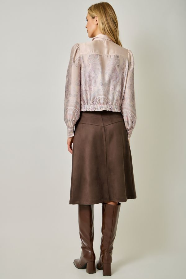 Suede A-Line Skirt