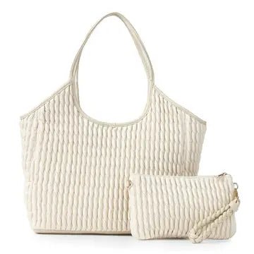 Isla Vegan Leather Tote Bag – Off White - Hello Beautiful Boutique