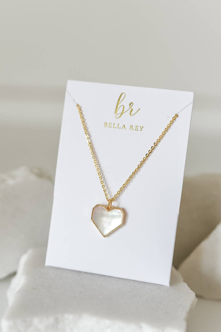 Jenni pearl heart charm necklace - Hello Beautiful Boutique