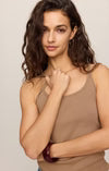 Vale Scalloped Tank — Light Toffee
