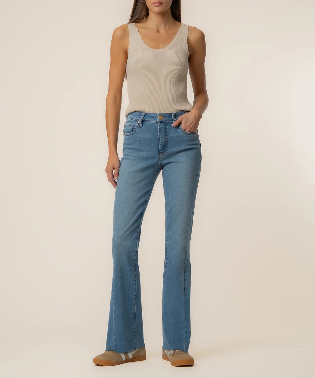 Kelly High Rise Kick Flare Denim - Hello Beautiful Boutique