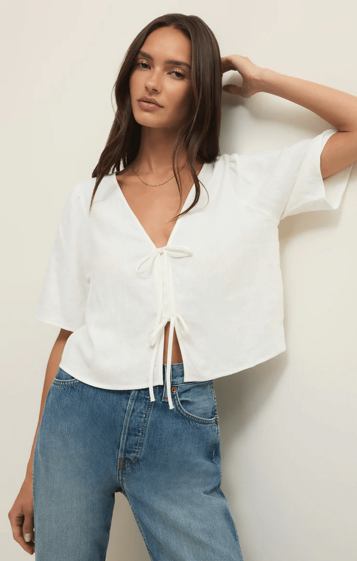 La Belle Linen Top - Hello Beautiful Boutique