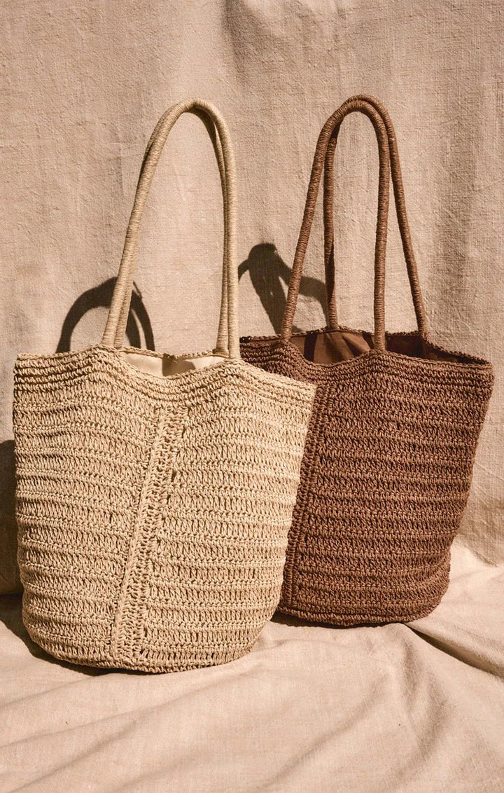 Las Lomas Straw Oversized Tote Bag - Hello Beautiful Boutique