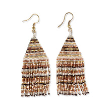 Load image into Gallery viewer, Lexie Horizontal Stripe Beaded Fringe Earrings - Hello Beautiful Boutique
