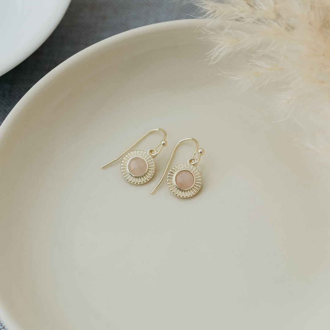 Lila Earrings - Rose Quartz: Gold/Rose Quartz - Hello Beautiful Boutique