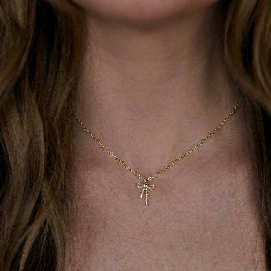 Little Lady Necklace: Bow - Hello Beautiful Boutique