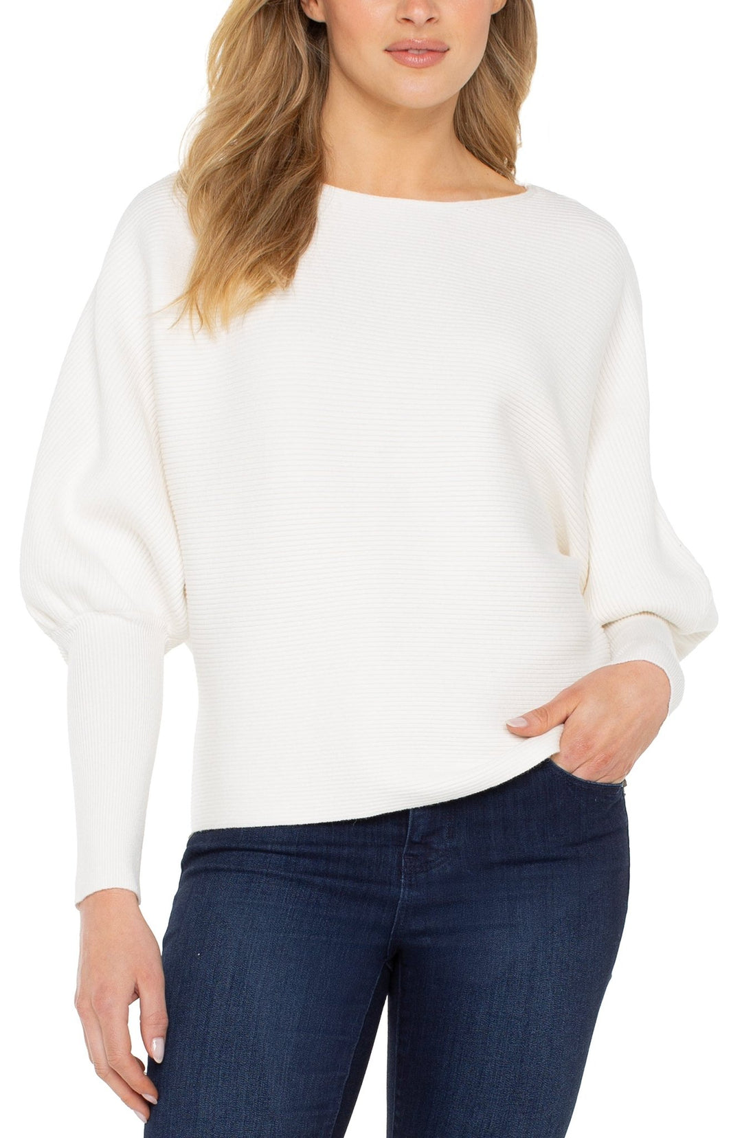 Long Sleeve Boat Neck Dolman Sweater - Hello Beautiful Boutique
