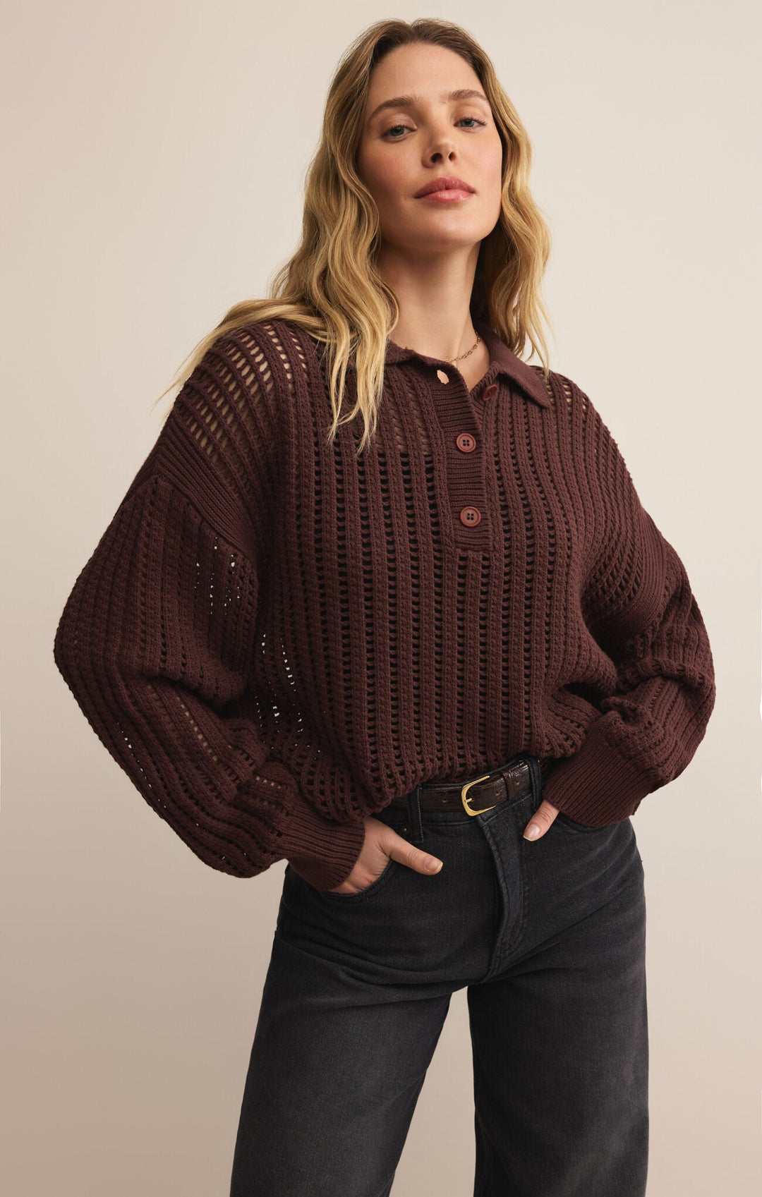 Looking Glass Polo Sweater - Hello Beautiful Boutique