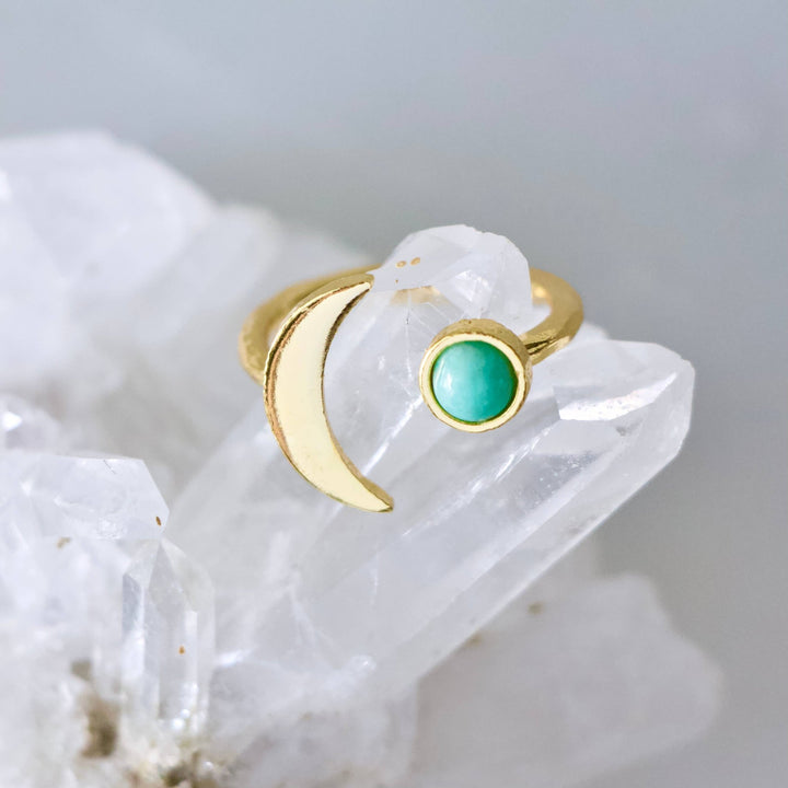 Mesa Blue - Amazonite Sun and Moon Ring: Sun ring - Hello Beautiful Boutique