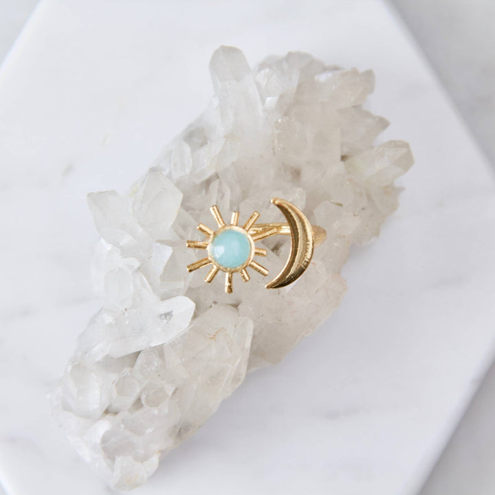 Mesa Blue - Amazonite Sun and Moon Ring: Sun ring - Hello Beautiful Boutique