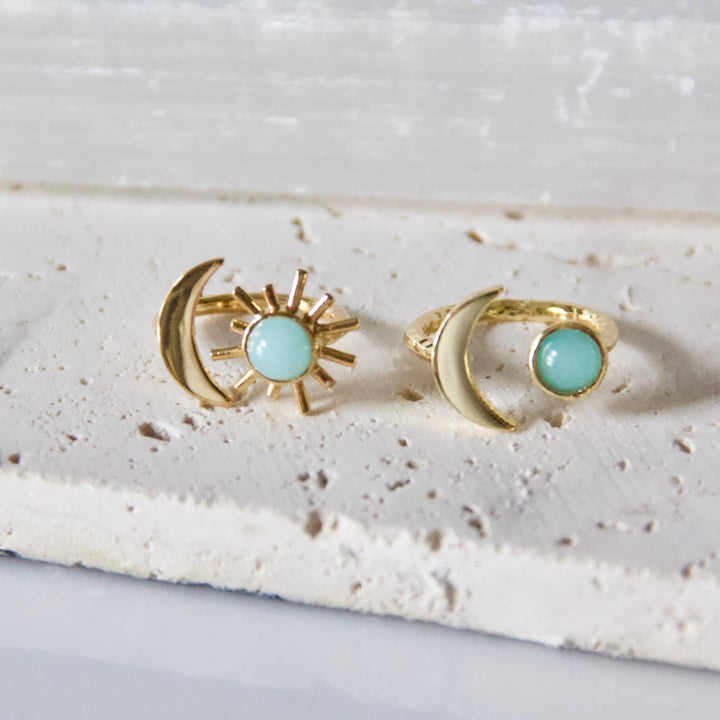 Mesa Blue - Amazonite Sun and Moon Ring: Sun ring - Hello Beautiful Boutique