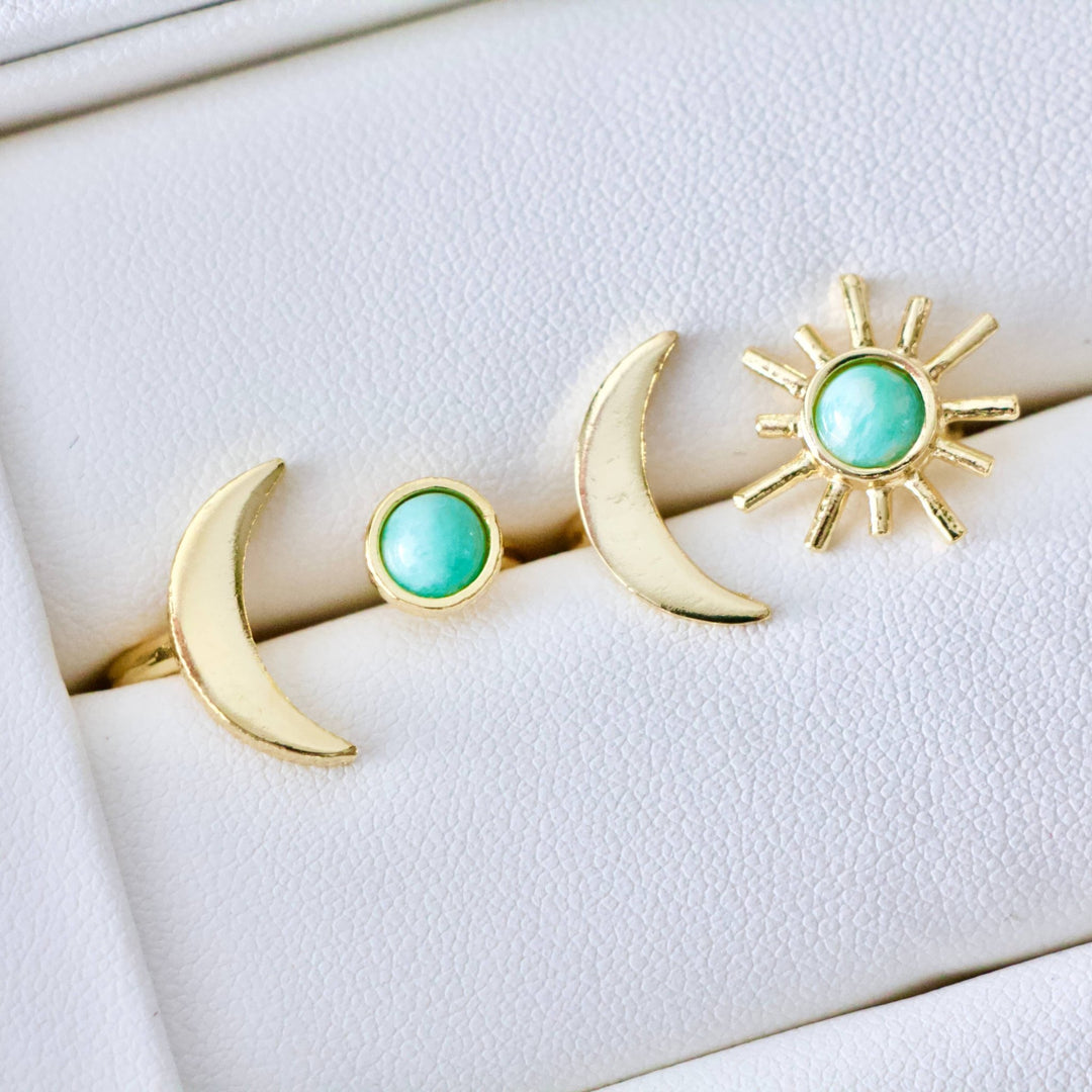 Mesa Blue - Amazonite Sun and Moon Ring: Sun ring - Hello Beautiful Boutique