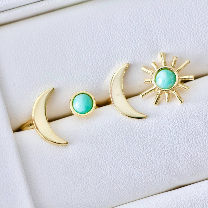 Mesa Blue - Amazonite Sun and Moon Ring: Sun ring - Hello Beautiful Boutique