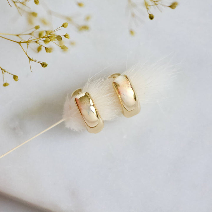 Mesa Blue - Chubby Hoop Earrings: GOLD - Hello Beautiful Boutique