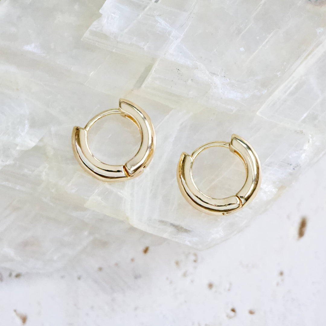 Mesa Blue - Chubby Hoop Earrings: GOLD - Hello Beautiful Boutique