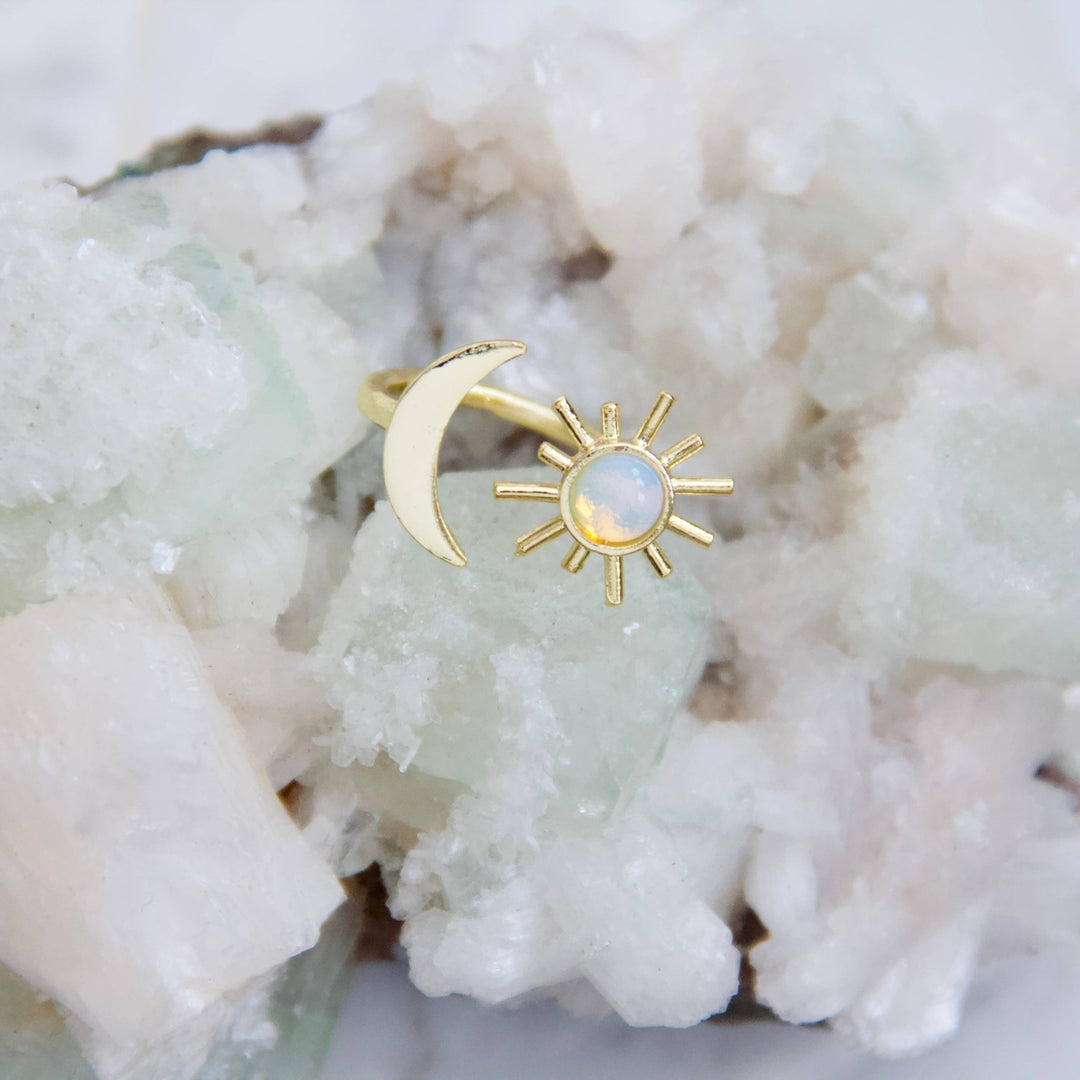 Mesa Blue - Opalite Sun and Moon Ring - Hello Beautiful Boutique