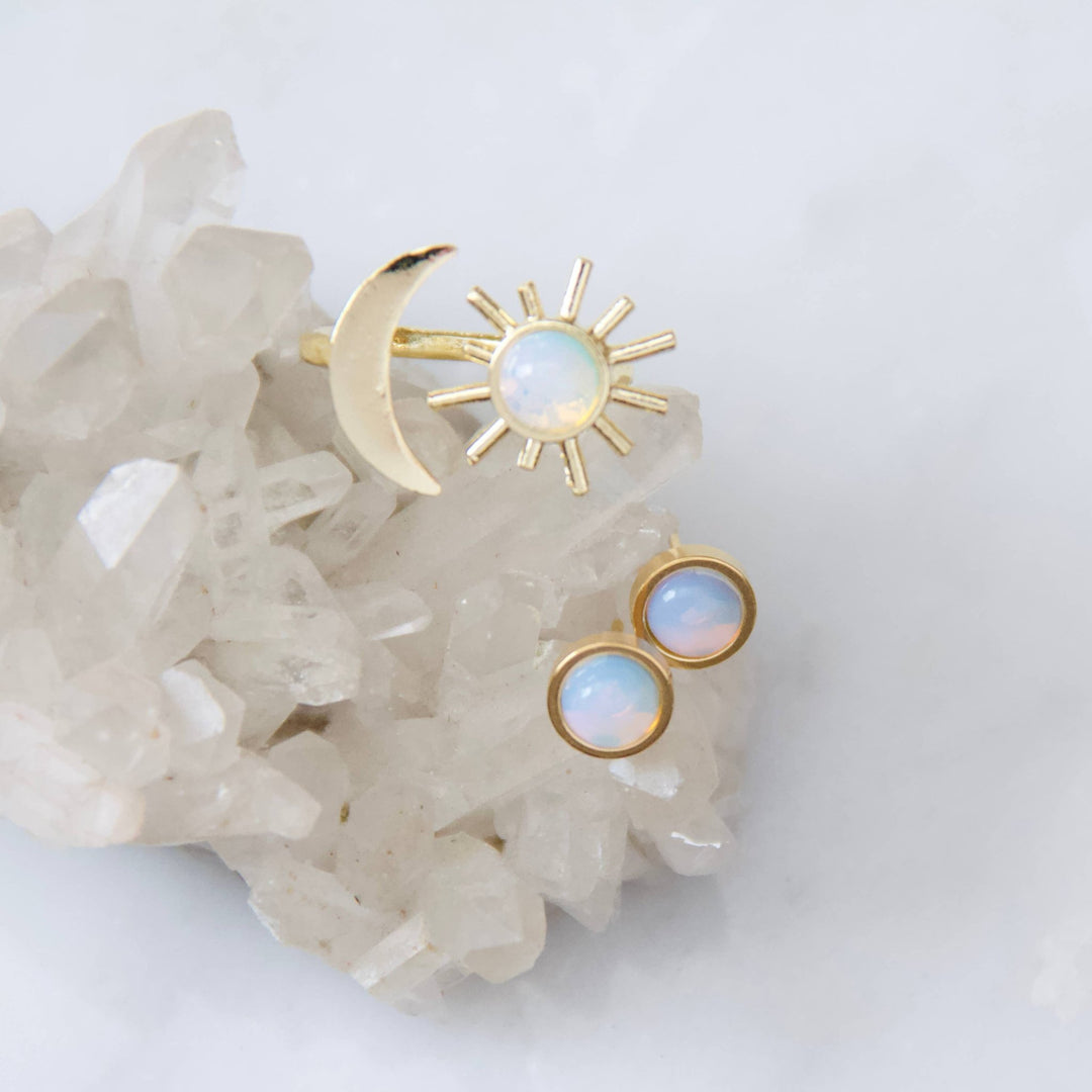 Mesa Blue - Opalite Sun and Moon Ring - Hello Beautiful Boutique