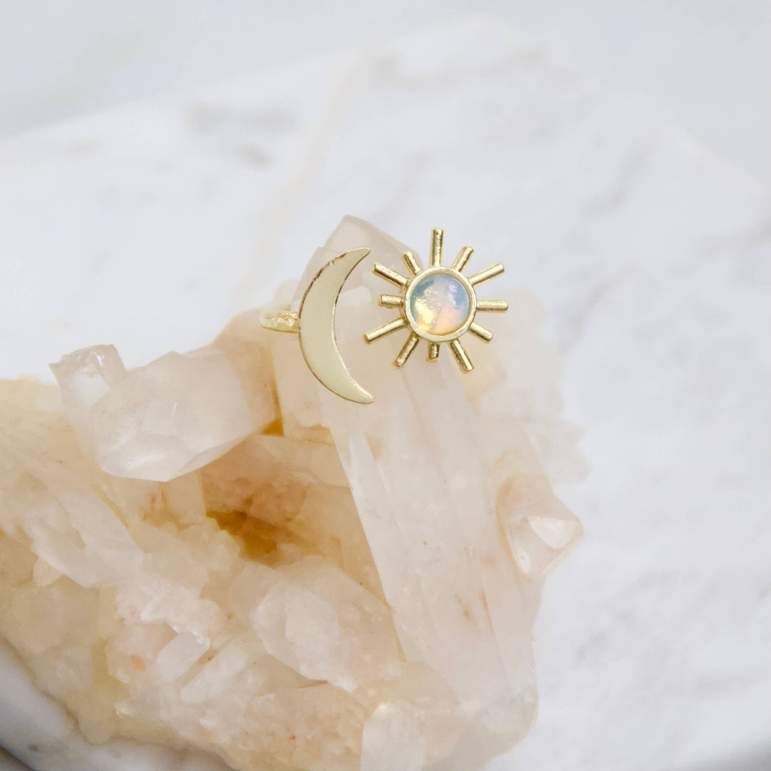 Mesa Blue - Opalite Sun and Moon Ring - Hello Beautiful Boutique