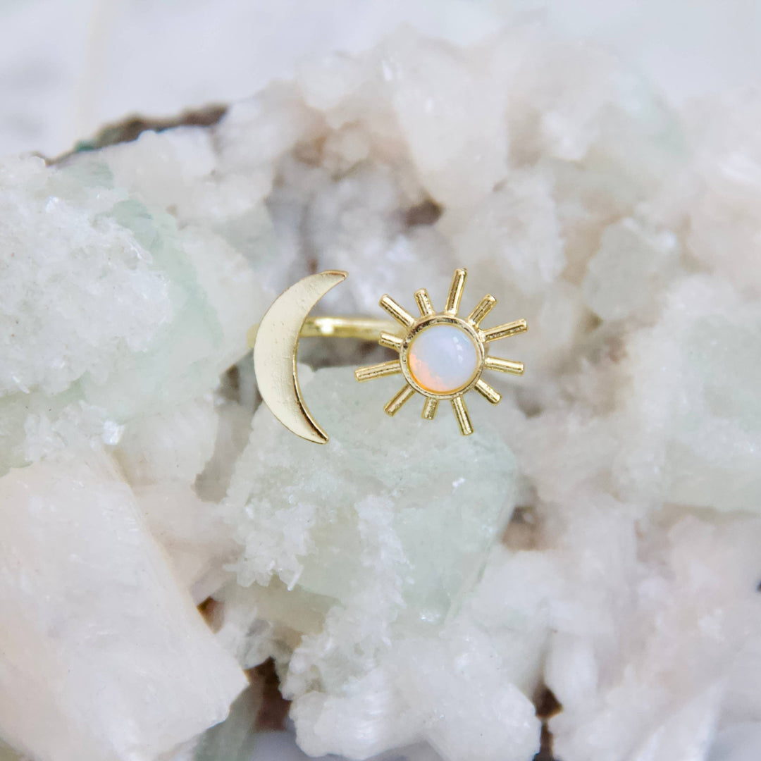 Mesa Blue - Opalite Sun and Moon Ring - Hello Beautiful Boutique