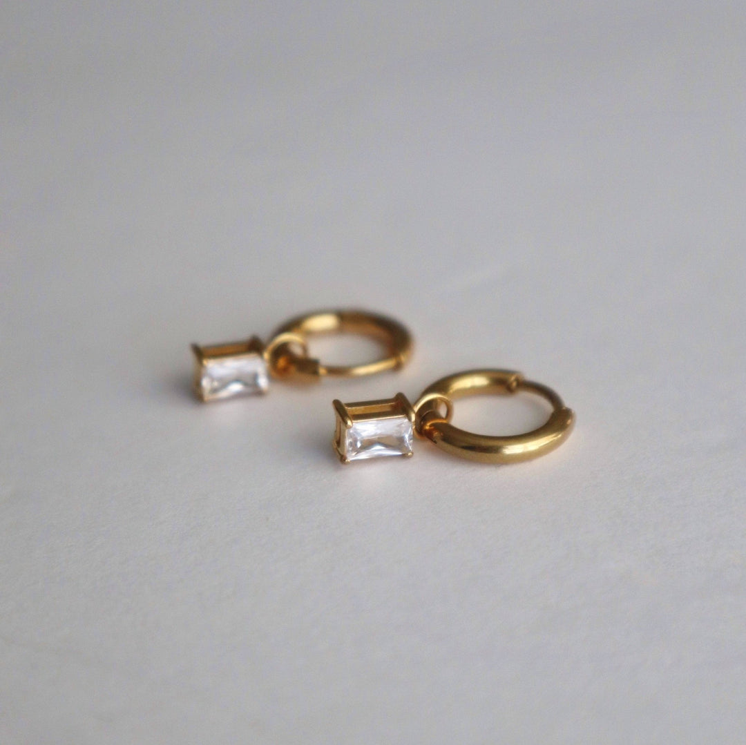 Mini Baguette Drop Huggies | Dainty Everyday Huggies - Hello Beautiful Boutique