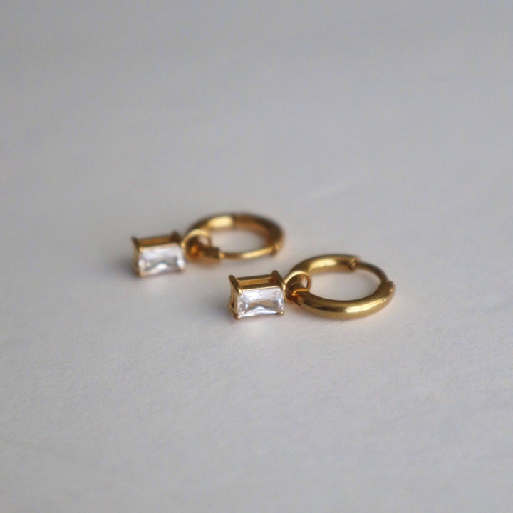 Mini Baguette Drop Huggies | Dainty Everyday Huggies - Hello Beautiful Boutique