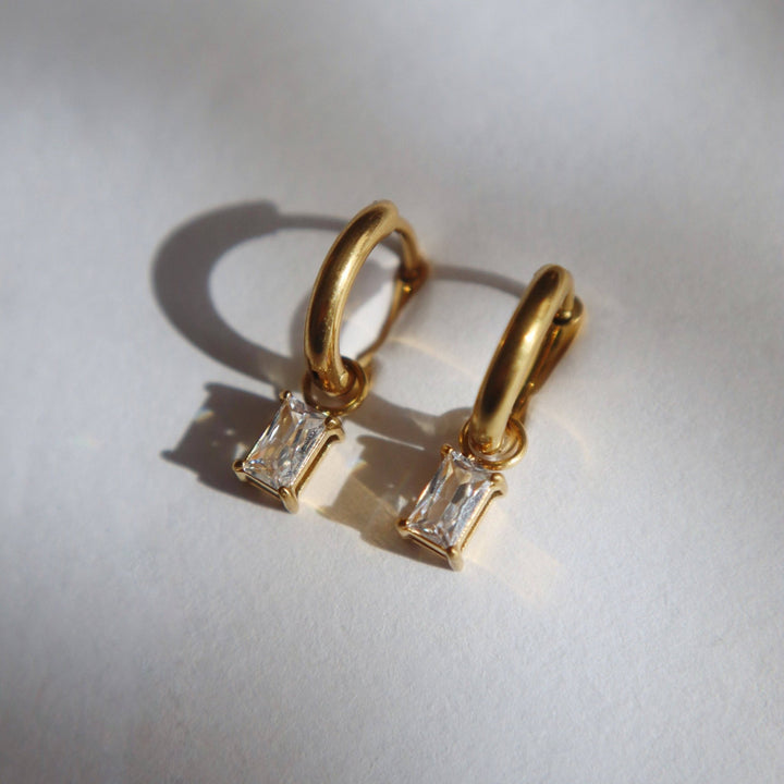 Mini Baguette Drop Huggies | Dainty Everyday Huggies - Hello Beautiful Boutique