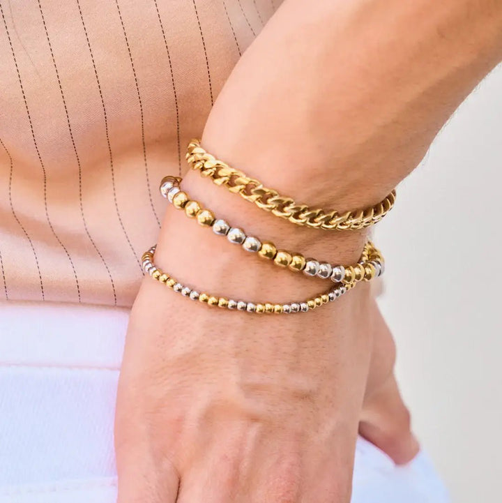 Nikki Smith Designs - Small Two Toned Ball Bracelet - Hello Beautiful Boutique