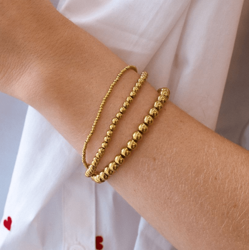 Nikki Smith Designs - Waterproof Gold Ball Bracelets - small, medium, or large: Small - Hello Beautiful Boutique