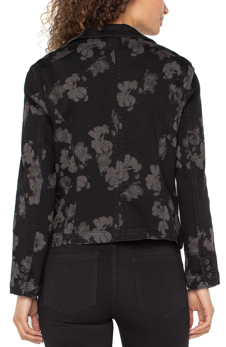 Notch Collar All over Floral One Button Blazer - Hello Beautiful Boutique